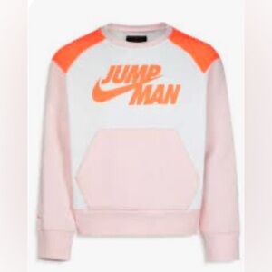 Girls Nike/jordan orange and pink crewneck.